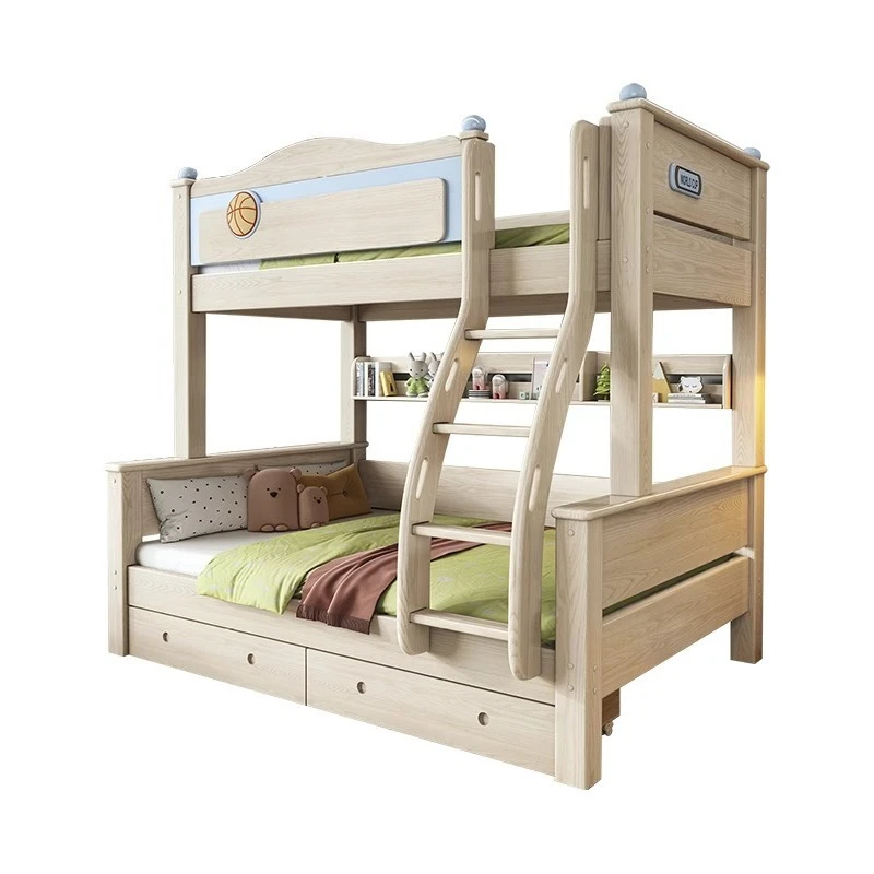 

Solid wood on and off bed Two-layer high and low Mother and child Storage Bunk Girl Princess