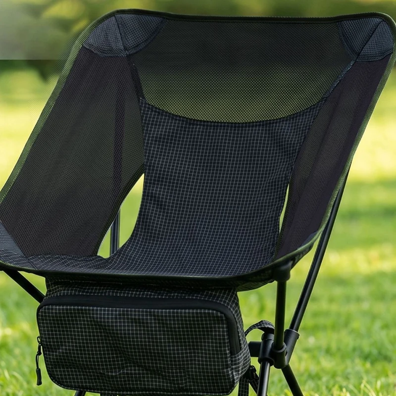 

Cross-border outdoor folding portable moon chair hiking pole two-in-one aluminum alloy hiking camping chair