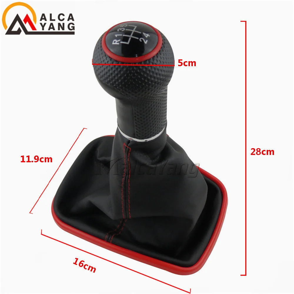 For Volkswagen VW Golf 4 IV MK4 R32 Bora Jetta 1998-2004 5/6 Speed Blue Gear Shift Knob Shifter Gaitor Boot 12mm Insert Hole