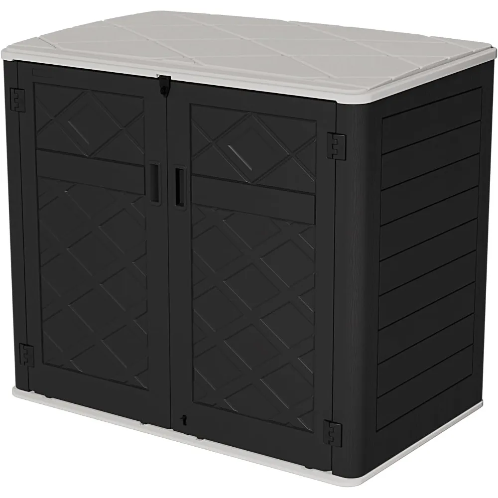 

Storage Shed Weather Resistance, Multi-Purpose Outdoor Storage Cabinet for Backyards and Patios,Horizontal Storage forLawnmower