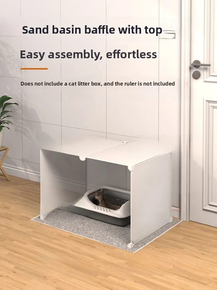 

Pet Toilet Partition Board Plastic Tee-Sided with Top Fence U-aped Cover Spla Proof Isolation Board Enclosure for s