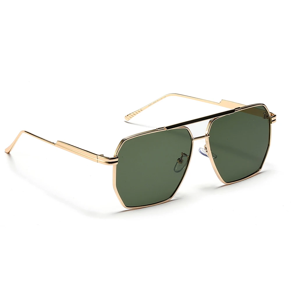Peekaboo big frame sunglasses for men metal double bridge square sun glasses uv400 women yellow brown 2022 unisex eyewear