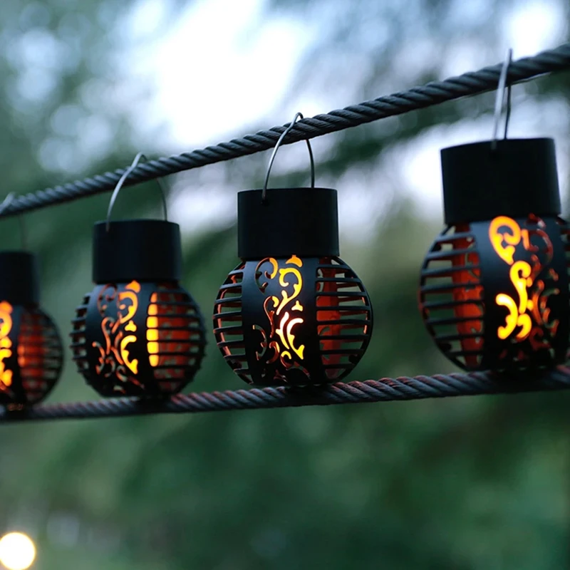 Outdoor Solar Lights Retro Lantern Lantern Lights Hanging Flame Lamp Landscape Lighting Floor Lights Garden Decor