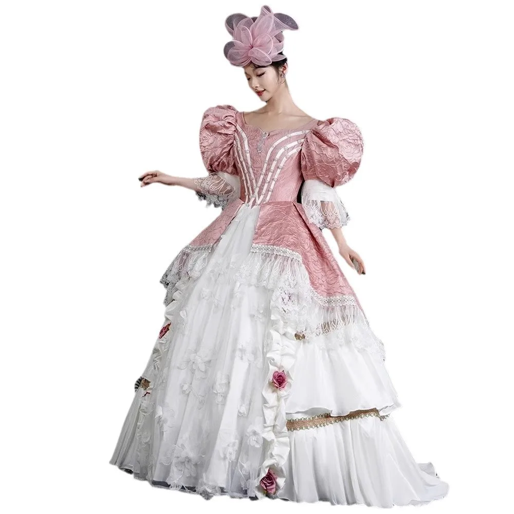 ศาลยุโรปกระโปรงยุคกลางชุด Royal Retro เครื่องแต่งกาย Catwalk Stage ภาพละครชุดผู้หญิง Vestidos De Grad