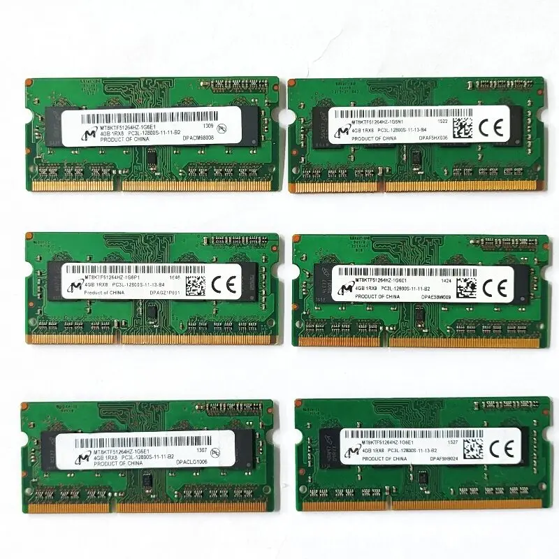 

Micron DDR3 RAMS 4GB 1600MHz Laptop memory DDR3 4GB 1RX8 PC3L-12800S-11-11-B2 1.35v