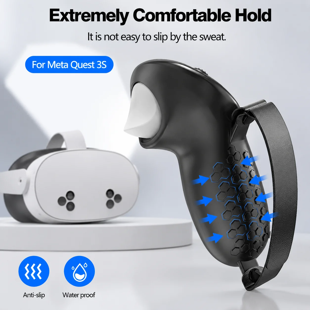 Suitable for Meta Quest3s seven-piece set Silicone set Handle set Main cover Blackout mask VR accessories