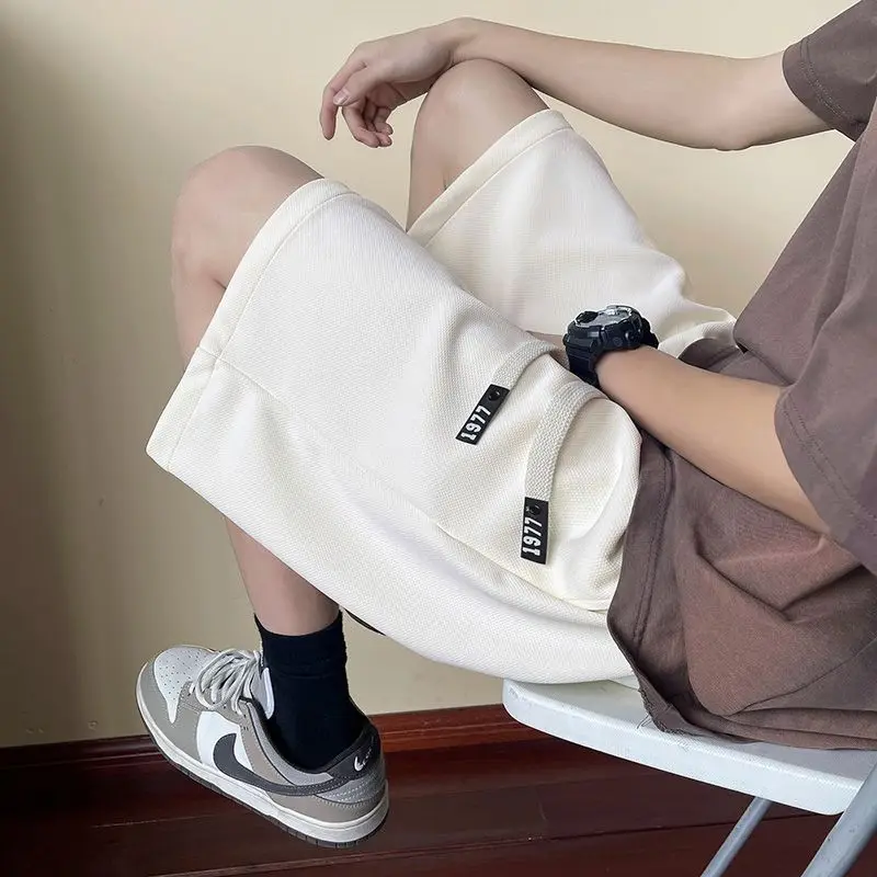 

American Drawstring Solid Color Sports Shorts Men's Summer Basketball Running Trendy Brand Loose Casual
