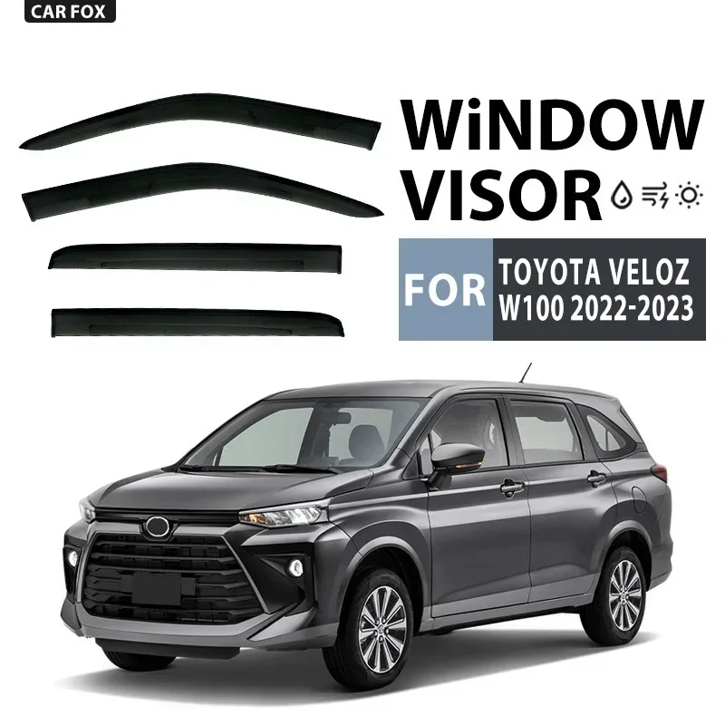 Fit for TOYOTA Veloz Window visor Car Sun Rain Guard Vent Shade Deflector Wind Weathershield Moulding Trim Tuning Accessories