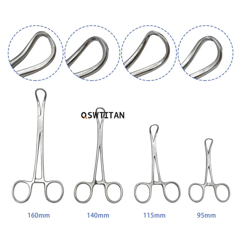 Dental Tweezers Cloth Towel Clamp Forceps 9/11/14/16cm Pointed Pliers Stainless Steel Micro Instruments