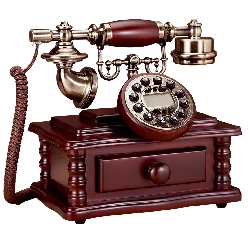 for Wireless Solid Wood Antique Telephone Vintage Card Chinese Telephone Hotel Call Antique Home Office Landline