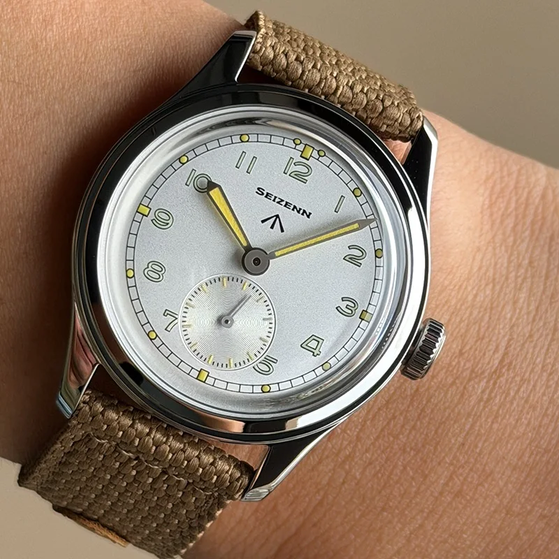 Kalifornien Zifferblatt Handaufzug Uhr Emaille Vintage Bereich Armee Uhr Seizenn Uhr Herren Mechanische Uhr Leucht
