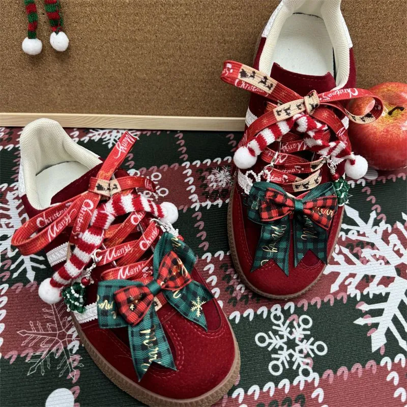 Winter Snow Christmas Printing Creative Shoelaces For Gift Men Women Trend Festival Sport Casual Basketball DE Traing Shoe Laces