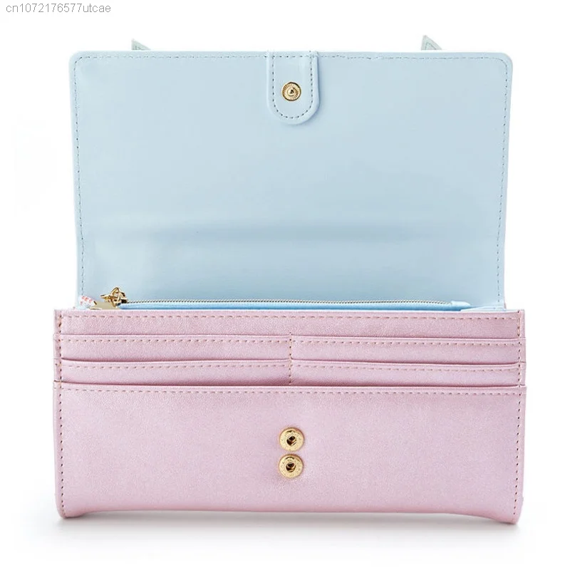 Sanrio Hello Kitty PU Leather Long Wallets For Women Y2k Fashion Zipper Luxury Money Clips Elegant Clutches New Cartoon Handbag