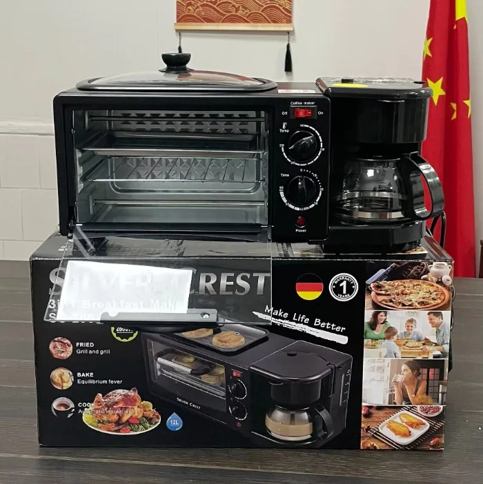 

Multifunctional Breakfast Machine 3 In 1 Automatic Electric Bread Toaster Oven 3 In 1 Breakfast Maker