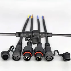 IP68 2 3 4 5 6Pin 0.3/0.75/1.5 Square Waterproof Male Female Cable Connector Plug Butt Extension Line Outdoor LED Wire Connector