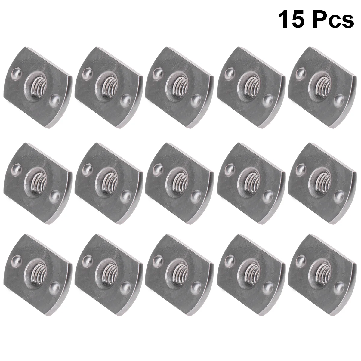 1 Pack of 15PCS T-shaped Screw Nut Multi-purpose Welded Carbon Steel T-nuts Two Points Soldering Nuts for Home Office (Silver+Gr