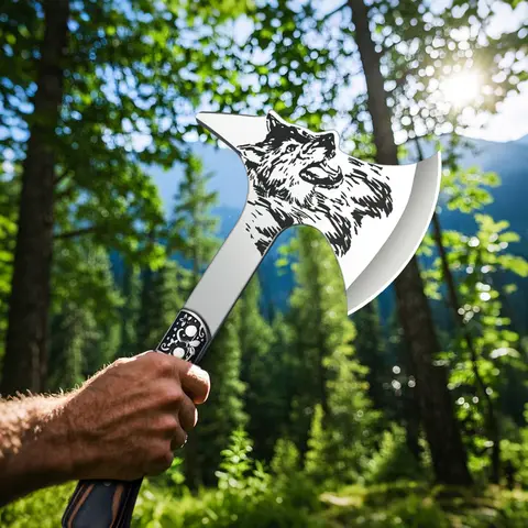 High Hardness Stainless Steel Survival Axe Multi-function Outdoor Camping Tactical Wolf-head Axe Hunting Tools Portable Tomahawk