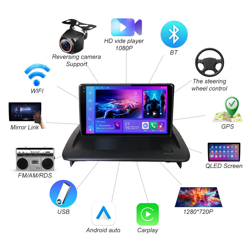 أندرويد 15 لفولفو C30 S40 V50 C70 2004 - 2012 راديو السيارة الوسائط المتعددة مشغل فيديو بلوتوث مرآة ربط نظام تحديد المواقع والملاحة RDS WIFI #4