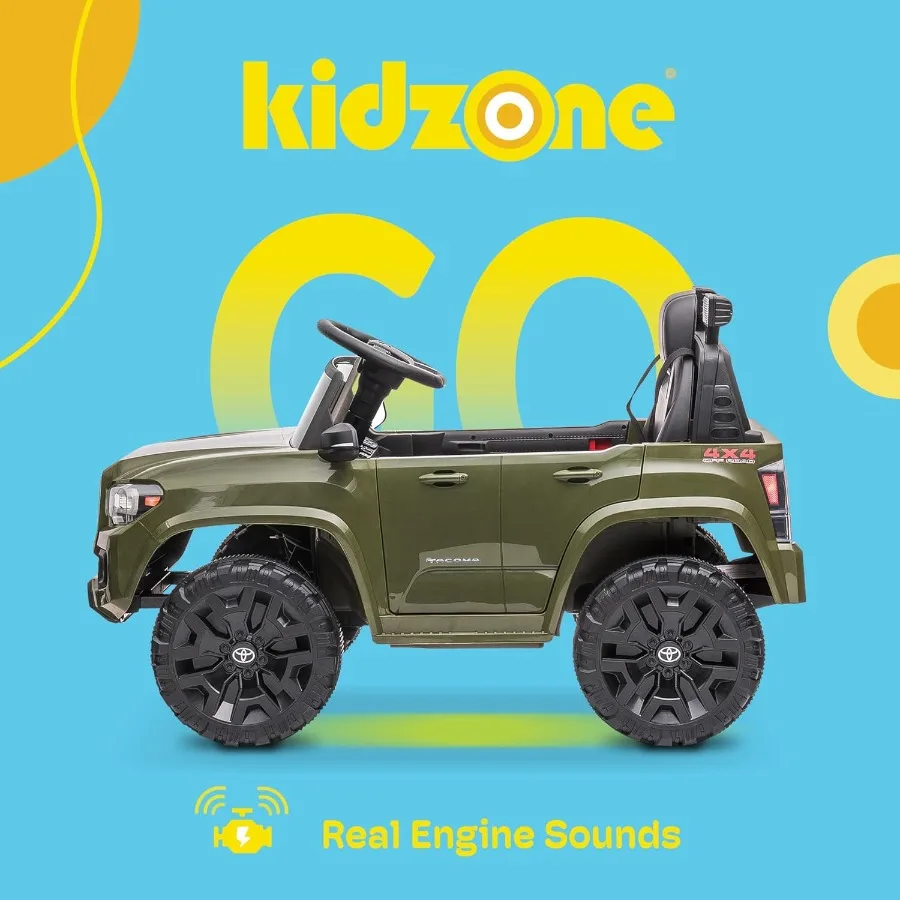 12V Ride on Truck, Battery Powered Licensed Toyota Tacoma Electric Car for Kids, Electric Vehicle Toy with Remote Control, 3 Spe