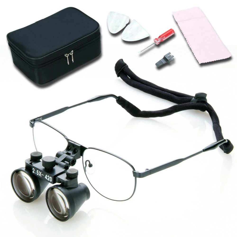 

APHRODITE Dental 2.5X-420mm Binocular Loupe Compound Optic Metal Frame Magnifier DY-103 Lab Equipment