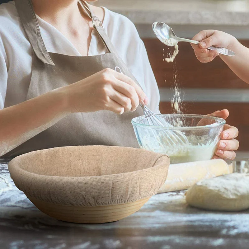 Round Bread Proofing Basket Cloth Liner Sourdough Banneton Proofing Cloth Natural Rattan Baking Dough Basket Cover