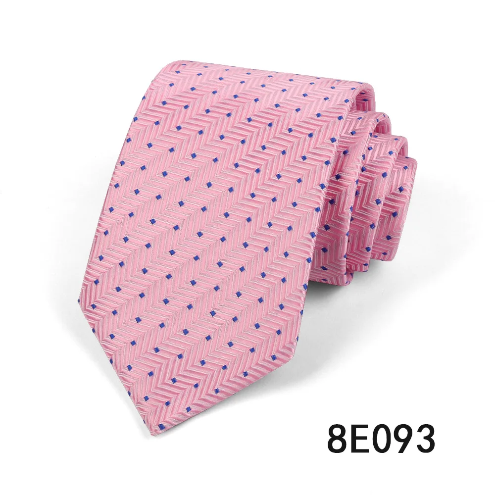 

pink men's silk tie Stripe corbatas 8cm jacquard woven masculinas jacquard gentlemen neckties fashion casual lote