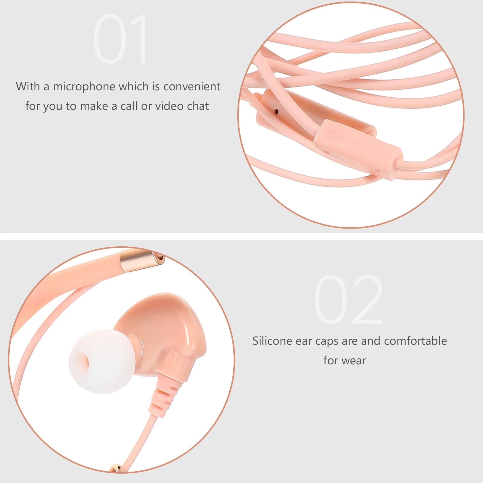 

1 Pair Elf Earbuds In-Ear Headphones Clear Sound Mic Silicone Ear Caps For Halloween Cosplay Party Portable Audio