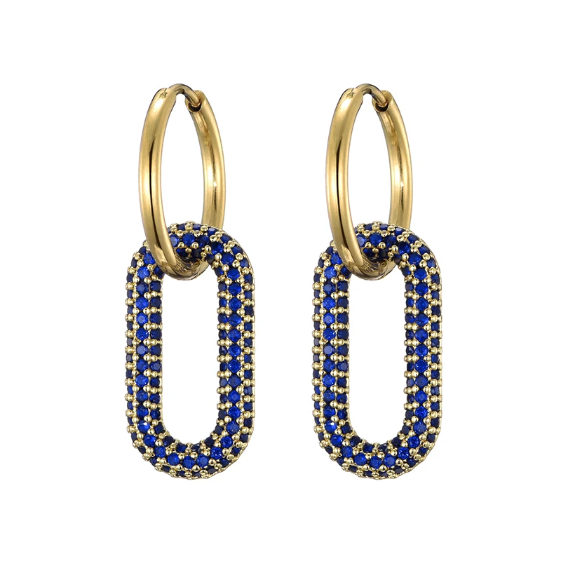 Klassieke roestvrijstalen oorgesp voor vrouwen Trendy goud zilver kleur grote ovale rechthoek hoepel Huggie punk hiphop sieraden cadeau
