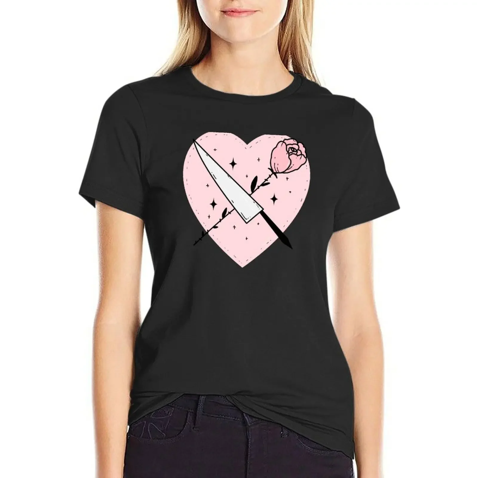 

Gentle but Deadly T-Shirt lady clothes heavyweights kawaii clothes Women's cotton t-shirt