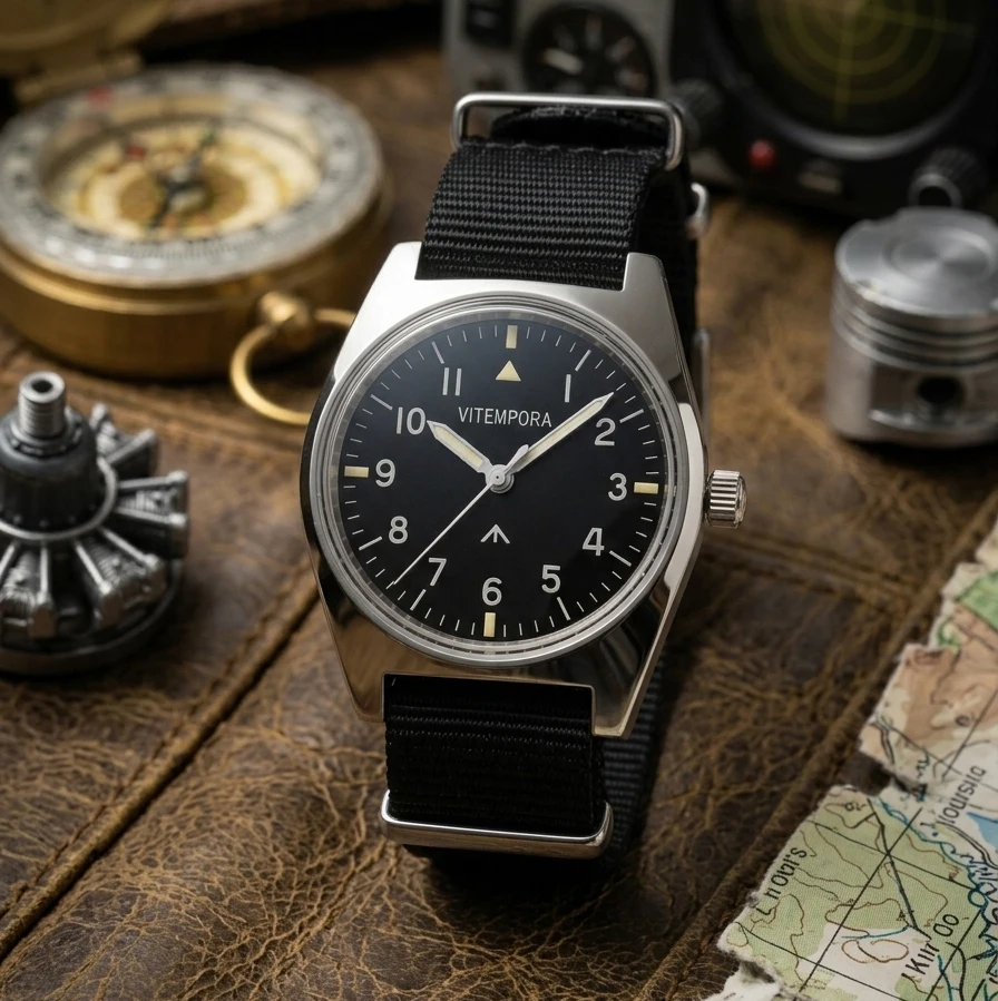 

Men's Pilot's Watch Shanghai 8120 Manual Mechanical Movement 36Mm Retro Chinese Watch Suitable for Men’s Gifts
