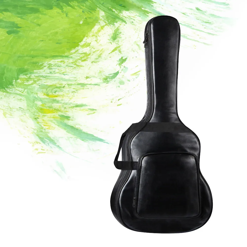1Pcs 40 41 Inch Guitar Bag Double Shoulder Strap Oxford Cloth Anti-Water Acoustic Folk Case Large Outer Pocket Portable