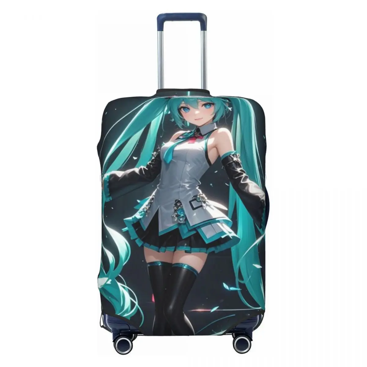 カスタム初音ミク-vocaloid-ロックアニメスーツケースカバー-洗える荷物カバー-プロテクター-18-32インチ用