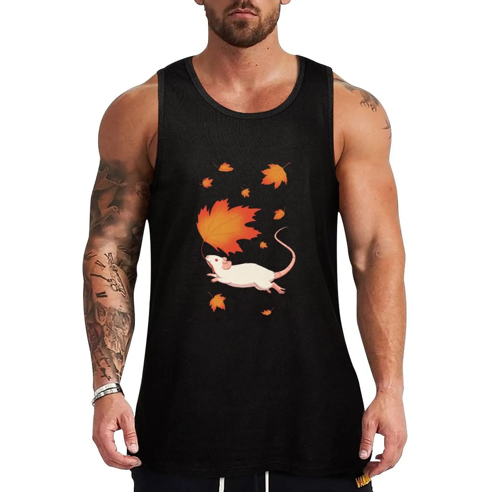 Autumn Leaves (white) Tank Top sleeveless shirt man sleeveless man shirts