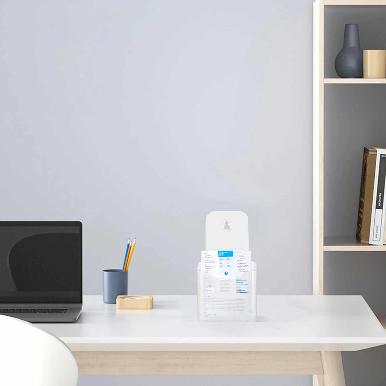 4pcs Acrylic Display Stand Clear Plastic Brochure Holder Lightweight Document Rack Stable Menu Table Top Wall Mount