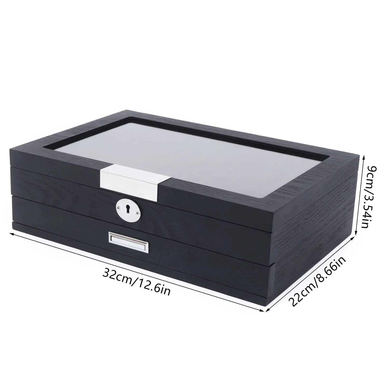 ปากกาไม้กล่อง, 12 Slot Fountain Pen Organizer กล่อง Key & Clear Window หรูหราปากกาคอลเลกชันสําหรับ Shop, บ้าน, Scho