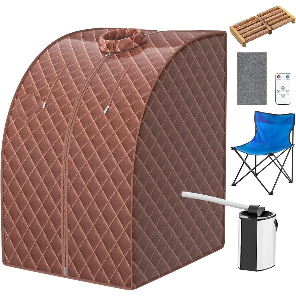 Portable Steam Sauna, 3L Personal Sauna Tent with Remote Control, 9-Level Temperature and Timer, Atomization Function