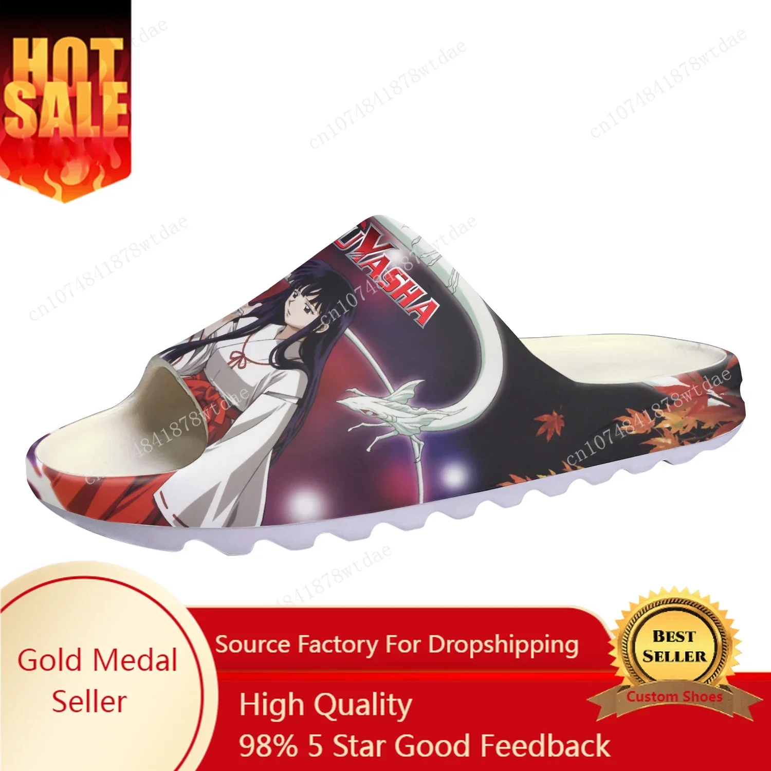 

Kikyo Soft Sole Sllipers Inuyasha Mens Womens Teenager Home Clogs Anime Cartoon Step In Water Shoes On Shit Customize Sandals