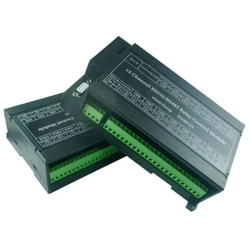 Two-in-one 15-channel RS485/RS232 Modbus RTU relays