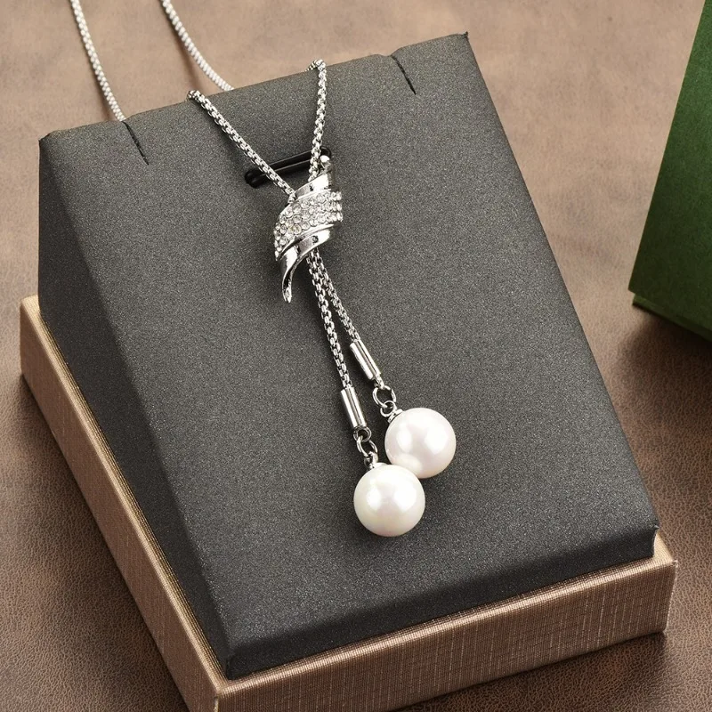 Catene per maglioni autunnali e invernali, collane lunghe, collane con ciondolo regolabili estraibili alla moda ed eleganti