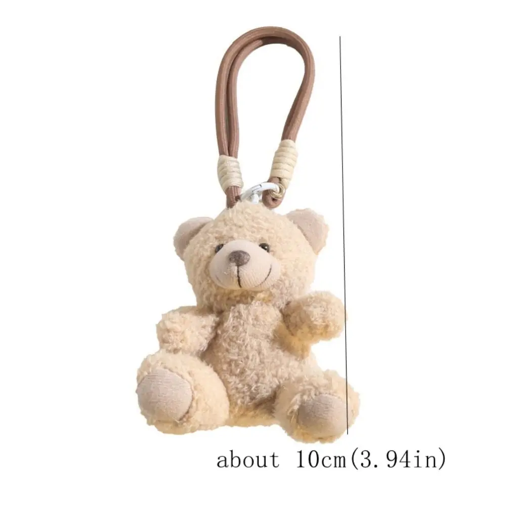 Stuffed Animals Plush Little Bear Keychain Animal Bear Soft Curly Plush Sitting Doll 10Cm Plush Doll Bear Bag Pendant