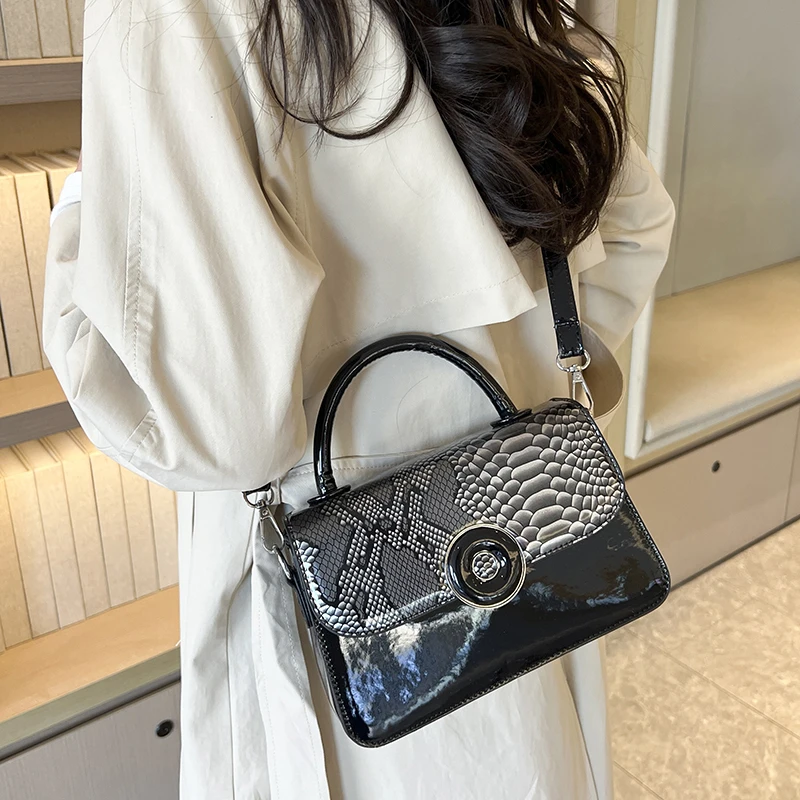 Mini Small Square Bag Luxury Purple Shoulder Bag For Women patent leather Crossbody Bag Soft Top Handle Tote Designer Handbag