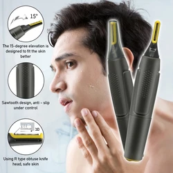 Ultra-thin Precision Trimmer Ear Nose Hair Trimmer Clipper Professional Eyebrow Facial For Men Women Hair Removal With LED Light