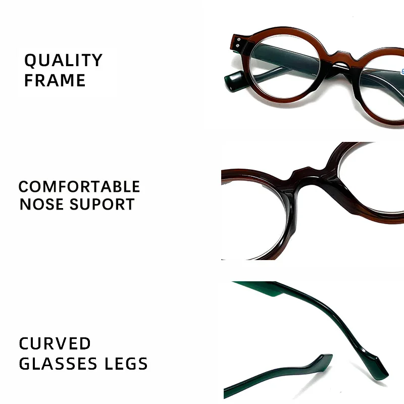 Neue Retro Runde Lesebrille Für Frauen Presbyopie Hyperopie Anti Blau Licht Lesen Brillen Schwarz Männer Brillen + 1,0 + 1,5 + 2 – Detail 8