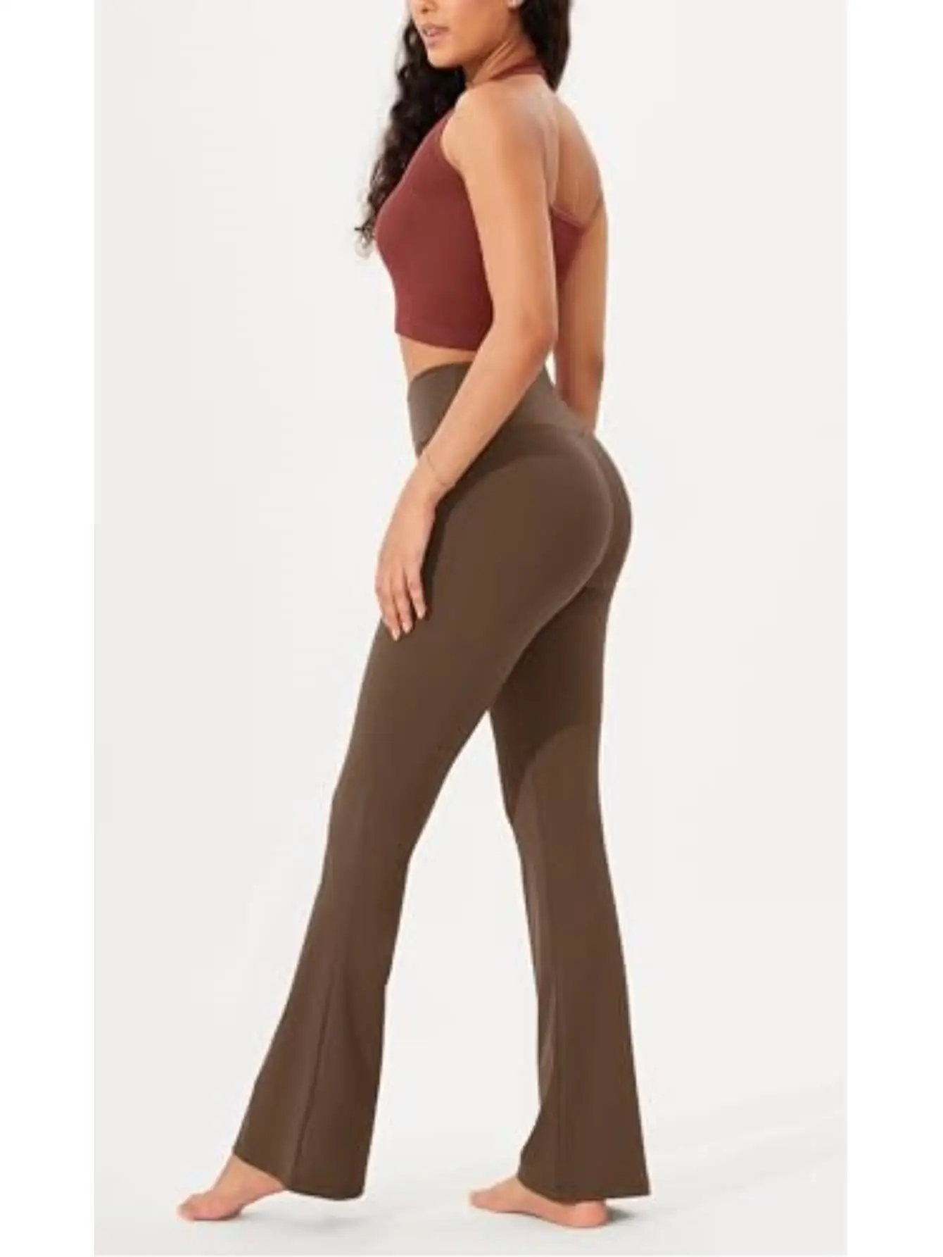 

Женские расклешенные брюки для йоги — леггинсы с перекрестными штанинами, очень мягкие, с высокой талией, для тренировок и повседневной носки, брюки-клеш