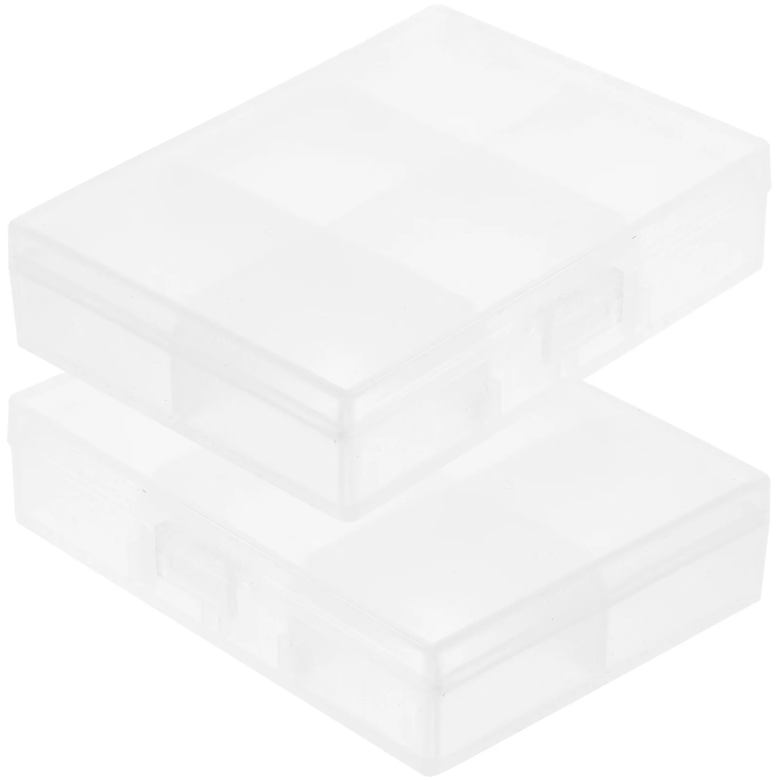 

2Pcs Photo Storage Box Transparent Plastic Organizer Case Multi Purpose Desktop Small Items Holder Tools Parts Container