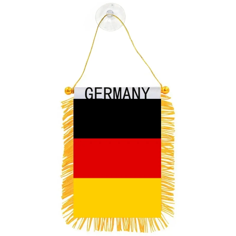 Aerxemrbrae 8*12cm Autofenster-Dekoration Polyester Deutschland Hängende Wimpel-Flaggen De Deu Deutsche Mini-Wimpel