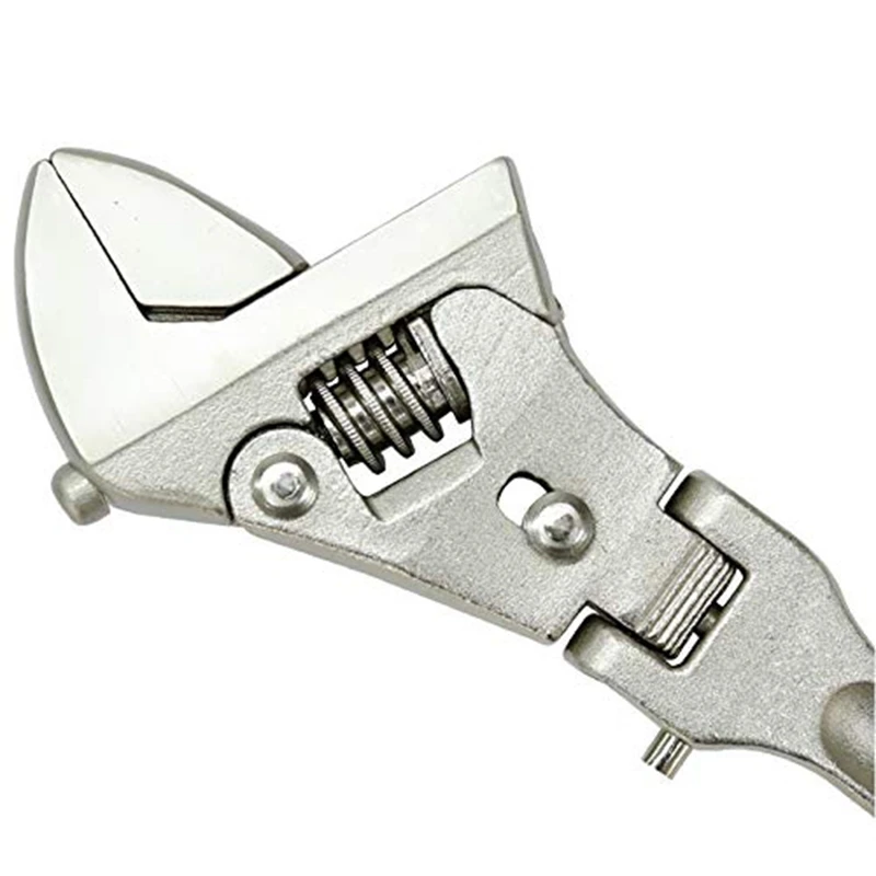 ABGG-Adjustable Wrench Folding Handle Dual-Purpose Pipe Wrench Ratchet Spanner Key Hand Tool Multi Tool (21Cm)