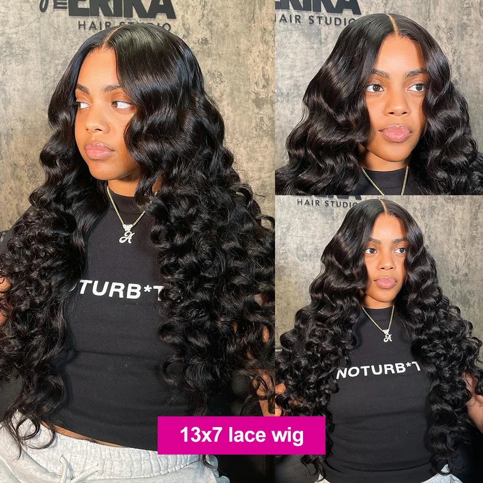 30 40Inch Loose Wave 13x7 Lace Frontal Human Hair Wig Brazilian 250 300 Density 13x4 Curly Wigs Deep Wave 13x6 HD Lace Front Wig image 5