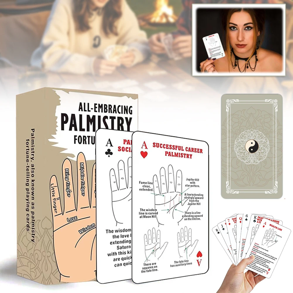 All-Embracing Palmistry Fortune-Telling Playing Cards Antique Fortunes Telling Oracles Cards Present For Palmistry Lovers
