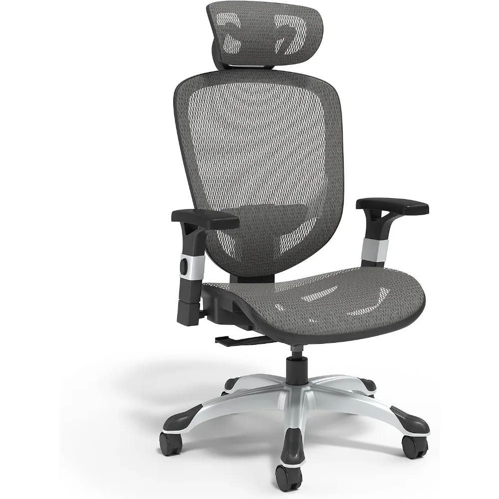 

ergonomic swivel chair with adjustable breathable mesh and lumbar support for home and office, charcoal gray